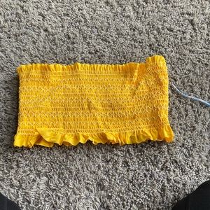 Yellow Bandeau bikini top